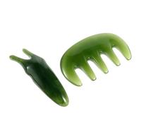 COMPUKAS Peigne de Massage en Résine Vert 2pcs, Outil Tonifiant pour Cuir Chevelu et Visage, Soulage Tension Fourche Y pour Massage