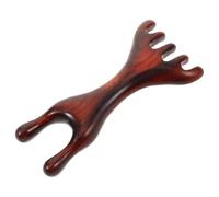 COMPUKAS Peigne de Massage Nasal pour Massage des Points D'acupuncture en Bois Marron, Outil Relaxant à Cinq Griffes Forme Rétro Traditionnelle, pour Détente du Visage