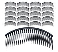 COMPUKAS Peigne Latéral en Plastique Noir 12 CM 24 Dents Serrées Lot de 48 Pièces pour Femmes et Mariées Chignon Banane et Voyage