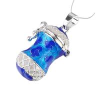 COMPUKAS Pendentif Diffuseur Aromathérapie Alliage Creux Carré Bleu Porte-huile Essentielle Solide avec Anneau de Verrouillage pour Collier DIY Cadeau pour Femme