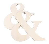 COMPUKAS Pendentifs Lettres en Bois Beige 2pcs pour Bricolage et Peinture Artisanale, Ornements Décoratifs Adaptés aux Loisirs Créatifs DIY et Peinture la Main