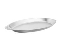 COMPUKAS Plateau à Poisson Ovale en Acier Inoxydable 304 avec Double Poignées, Cuisson Vapeur Sécurisée pour Maison et Four, Design Robuste Argenté