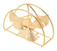 COMPUKAS Porte-serviettes en Fer Doré Design Feuille, Support Papier Toilette Bureau et Maison, Grand Porte-serviettes Décoratif Réutilisable Cuisine, Restaurant et Fête, Accessoire