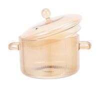 COMPUKAS Pot à Nouilles Transparent en Verre 1,6l avec Couvercle Verre et Double Poignée Résistante la Chaleur, Compatible Cuisinière Électrique et Gaz pour Soupe et Pâtes
