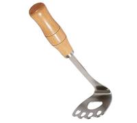 COMPUKAS Presse-purée en Acier Inoxydable avec Manche en Bois, Outil Multifonction pour Presser Pommes de Terre et Légumes, Gain de Temps Cuisine