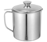COMPUKAS Récipient D'huile Cuisine Sûre et Pratique en Acier Inoxydable 1,8l avec Passoire à Petites Mailles et Poignée Ergonomique Cuisine Domestique