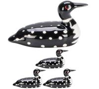 COMPUKAS Repose-cuillère Décor Élégant Cuisine et Table à Manger 4pcs en Céramique Noir Forme Adorable de Canard Support Fourchette Pratique