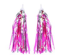 COMPUKAS Rubans à Pompons Clips en Plastique 4 Pièces pour Garçon et Filles Faciles à Fixer Décoration Rose Accessoires de Camping pour Trottinette et Vélo pour Garçons et Filles