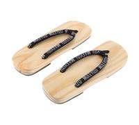 COMPUKAS Sandales Traditionnelles Japonaises en Bois pour Hommes Geta Confortables et Respirantes, Semelle Plate, pour L'été et Kimono