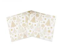 COMPUKAS Serviettes en Papier Jetables Motif Sapin de Noël pour Fêtes 20 Feuilles en Pâte de Bois Absorbantes pour Décoration de Table la Maison ou Rassemblement