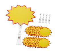 COMPUKAS Set de Clips Porte-étiquettes Prix Transparent pour Vente Au Détail Support Publicitaire Multifonction pour Supermarché et Magasins Clips Signalisation Faciles à Utiliser