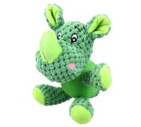 COMPUKAS Sonore à Mâcher pour Chien en Tissu Vert de Rhinocéros, pour L'éducation du Chiot Jeu Interactif