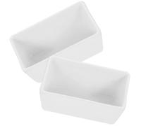 COMPUKAS Sucrier Ménager en Céramique Blanc 2 Pièces, Boîte à Sucre Rectangulaire à Fond Plat, Facile à Nettoyer et Compatible Lave-vaisselle Cuisine