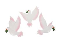 COMPUKAS Suspensions Murales Décoratives en Fer Blanc 3 Pièces Pendentifs Colombe Paix pour Décoration Murale Salon et Accents de Maison