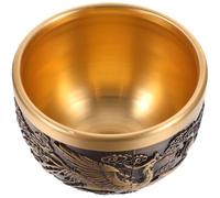 COMPUKAS Tasse à Thé Décorative en Cuivre Motif Dragon et Phénix, Structure Stable, Style Chinois Vintage, pour Bureau ou Restaurant