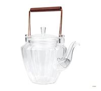 COMPUKAS Théière en Verre Délicat Style Chinois Élégant à Motif Diamant Adaptée pour Plaque à Induction, Facile à Ranger, pour Hôtel et Restaurant