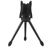 COMPUKAS Trépieds de Microphone de Table Pliables en Plastique Noir, Base Stable, Ensemble de 2 Pièces pour Usage Bureau et Studio