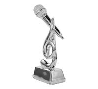 COMPUKAS Trophée en Résine Argenté Microphone pour Concours de Chant