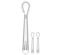 COMPUKAS Œufs Manuel en Acier Inoxydable 3pcs Prise Ergonomique, Ustensile Polyvalent pour Mélanger Farine et Sauces Cuisine