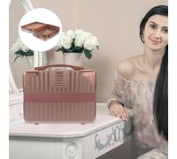 COMPUKAS Valise Cosmétique Rigide Abs 14 Pouces Anti-Rayures, Étui de Rangement Portable pour Maquillage, Valise de Voyage Légère et Résistante, Compartiments Spacieux pour Accessoires