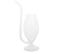 COMPUKAS Verre à Vin Rouge Transparent avec Paille Verre à Boisson Multifonction Gobelet à Cocktail et Jus Design Simple et Pratique pour Maison