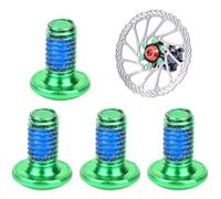 COMPUKAS Vis de Plaquette de Frein Résistance à Température en Acier Titane Vert M5x10mm Installation Facile, Pack de 12 pour Rotors de Vélo pour Vélos de Route et VTT