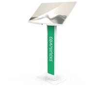 Brandable VESA Floor Stand for Screens Up to 32 Inches - Pied - pour Ecran LCD - personnalisable, avec grande plaque de base - blanc - Taille d'écran