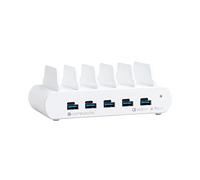 COMPULOCKS - DC/POS 5 Port USB and USB-C Multiple Tablet Charging Station White