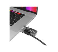 Compulocks MacBook Pro 16" (2019) Adaptateur Ledge avec câble antivol à combinaison argentée avec câble à combinaison argenté - Adaptateur à fente de verrouillage pour la sécurité - argent - avec...