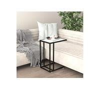 vidaXL Computer bijzettafel 50x35x65 cm gehard glas witmarmerkleurig331652 Blanc G