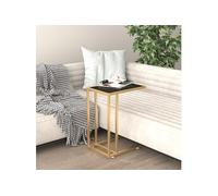 Computer bijzettafel 50x35x65 cm gehard glas zwart331646