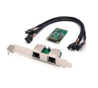Computer - Carte réseau Mini PCI Express (mPCIe - Mini PCIe) - 2 Ports RJ45 Gigabit Ethernet 10/100/1000Mbps - 2 Chipset REALTEK RTL8111 - Equerres Low et High Profile