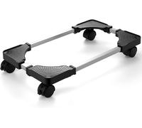 Computer Case Stand, Adjustable Width Anti-Skid Lockable Swivel Pulley for Tower Style Main Desk - Black
