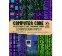 Computer code scrapbook paper: Tech futuristic pixel cyberpunk themes. For decoupage, junk journal elements, collaging, and more.