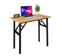 Computer Desk - 47.2L Sturdy and Heavy Duty Folding Laptop Table Writing Table/Home Office Desk/Sewing Table No Assembly Required Teak Color 47.215.729.5 (47.2 * 19.7 * 29.5)