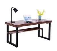 Computer Desk Industrial Style Solid Reclaimed Wood Desk Game Table Writing Desk with Partitions and Metal Legs Brown Luxury Office Furniture (Size : 180x80x75cm) (140x70x75cm)