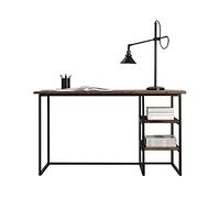 Computer Desk Modern Simple Style PC Desk Home Office Wooden Retro Desk with Storage Shelves Wrought Iron Desktop PC Laptop Desk Workstation Home Office Desks Pc Table (1.0 Meters 0.7 inches)