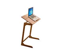 Computer Desks Movable Laptop Writing Desk Simple Bamboo Bedside Table Sofa Table with Flip Top Tilt Adjustable Working Study Table 2 Colors Office desks (Color : Brown) (Natural)