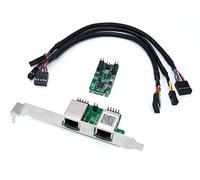 Computer District - Carte Réseau M2 2242 (Key B + Key M) - 2 Ports RJ45 Gigabit Ethernet 10/100/1000Mps - Chipset REALTEK RTL81111 - Equerre High et Low Profile