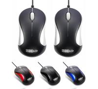 Computer Mouse 2 Pack Mini USB Mouse for Laptop Designed Ergonomic USB Optical Wired Mice for Office and Home use Fit for Computer Laptop PC Desktop Windows 7/8/10/XP Vista and Mac Silver Color