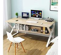 Computer Office Small Desk 31"/39"/47"/55" Study Writing Table Modern Simple Style PC Desk with Splice Board Home Office Table Office Furniture Desk Black 120cm (Yellow 80cm)