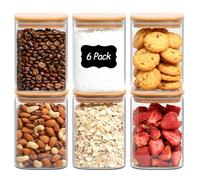 Comsaf Bocal en Verre Avec Couvercle, Pot en Verre Avec Couvercle, 800 ml, Lot de 6 Pièces, Convient Pour Croquettes Mixtes Pour Chiens, Pinces de Cuisine, Mélange de Fruits Secs