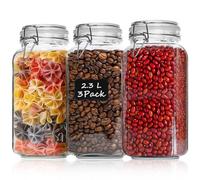 ComSaf Bocaux en Verre 2300ml avec Fermeture à Crochet Lot de 3, Bocal Hermetique, Bocal en Verre avec Couvercle Idéal pour la Conservation en Cuisine, Muesli, Sucre, Spaghetti