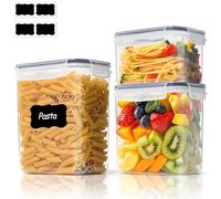 ComSaf boite hermetique alimentaire Lot de 3 0,8L + 1,4L + 2L, boites avec couvercle hermétique pour cuisine et placard, boite alimentaire plastique pour farine, riz, muesli et céréales boite cereales