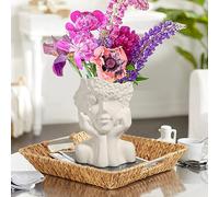 ComSaf Vase à Fleurs en céramique Blanche pour décoration, Vase de Forme féminine de Style Moderne, Vase à Fleurs Unique pour la Maison, Le Salon, Le Bureau, la décoration - Visage de Type A