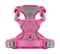 COMSLE Harnais Anti Traction pour Chien, Harnais Chiot Chien Réfléchissant Réglable avec Attache Devant, Arnet Moyen et Grand, Rose, S