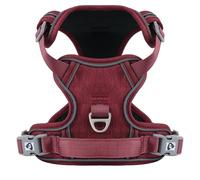 COMSLE Harnais Anti Traction pour Chien, Harnais Chiot Chien Réfléchissant Réglable avec Attache Devant, Arnet Moyen et Grand, Rouge, S