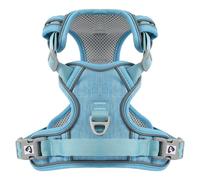 COMSLE Harnais Anti Traction pour Chien, Harnais Chiot Chien Réfléchissant Réglable avec Attache Devant, Arnet Moyen et Grand, Bleu Clair, S