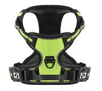 COMSLE Harnais Anti Traction pour Chien, Réfléchissant Respirante Harnais Chien avec Attache Devant et Poignée Contrôle Sécurité, Arnet Facile à Mettre (Vert, XL)