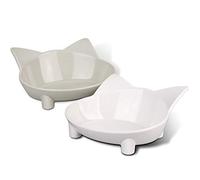 Comsmart Gamelle antidérapante pour chat, gamelle pour chat, gamelle à eau, multi-usage (blanc/gris)